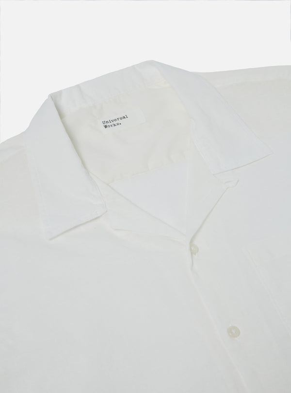 Universal Works Stuttermaskyrta - Camp Shirt - White